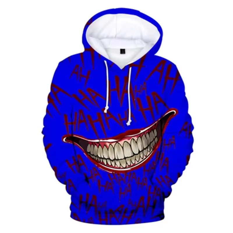 Bluza z kapturem z nadrukiem 3D Joker oversize Lmxqh2024171pj