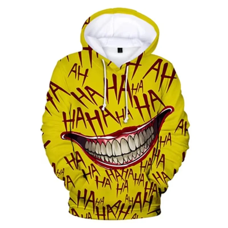 Bluza z kapturem z nadrukiem 3D Joker oversize Lmxqh2024171pk