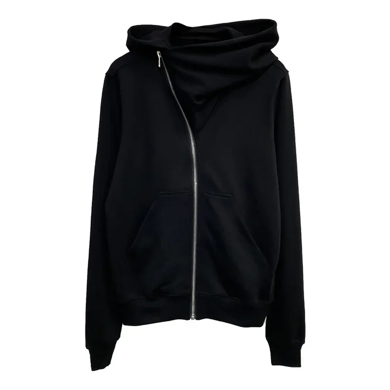 Bluza z kapturem na zamek – lekka, w stylu streetwear Czarny
