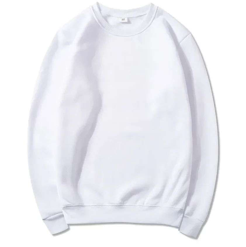 Bluza męska z okrągłym dekoltem w koreańskim stylu Biały