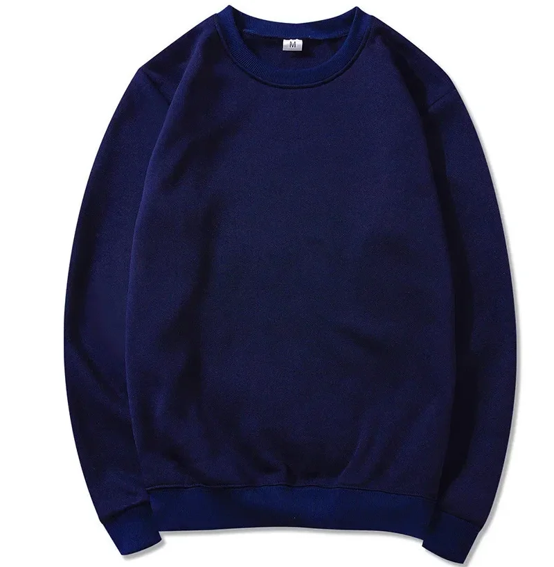 Bluza męska z okrągłym dekoltem w koreańskim stylu Granatowy