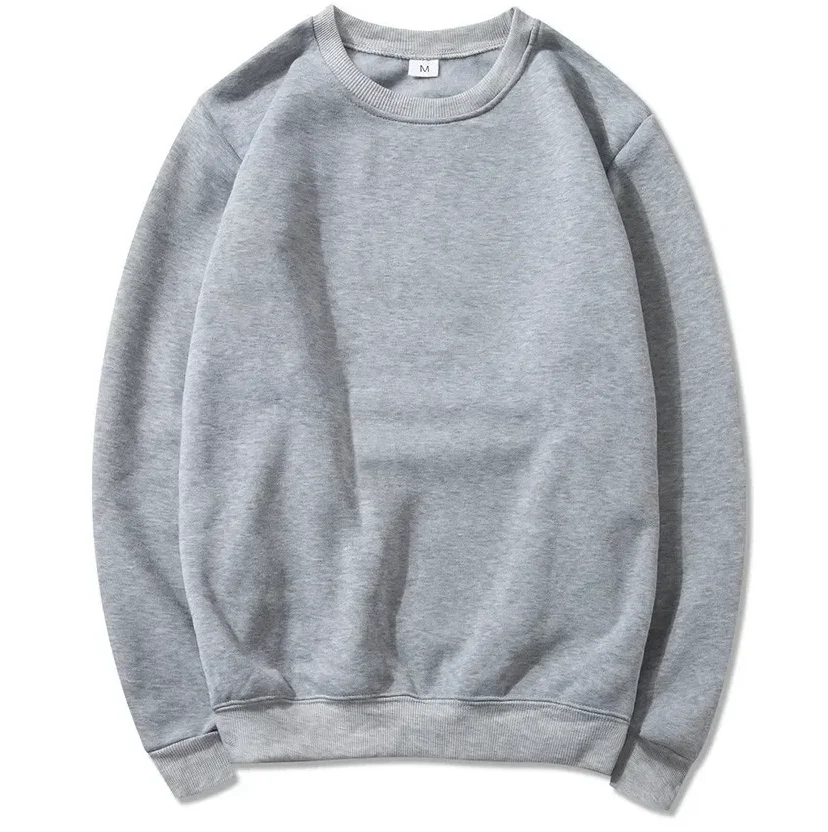 Bluza męska z okrągłym dekoltem w koreańskim stylu Jasnoszary