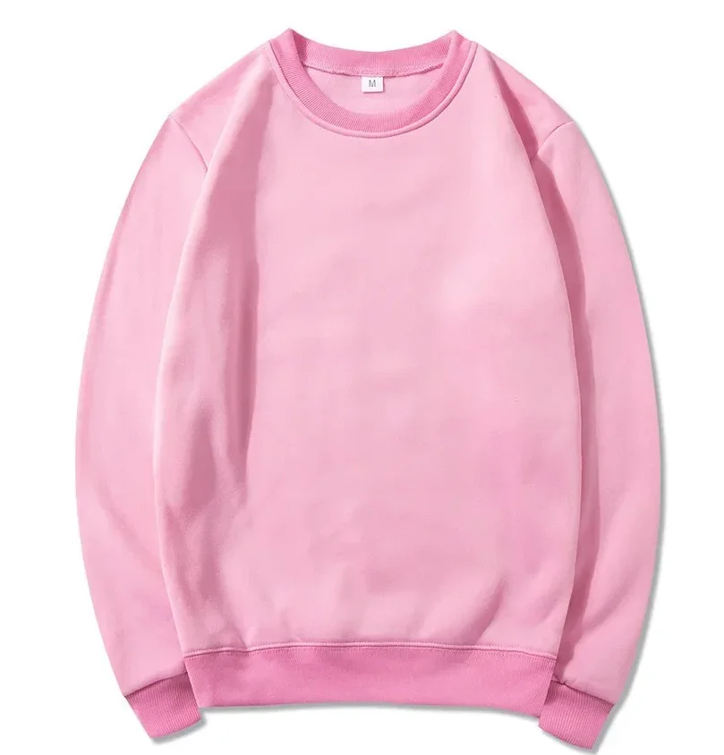 Bluza męska z okrągłym dekoltem w koreańskim stylu Różowy