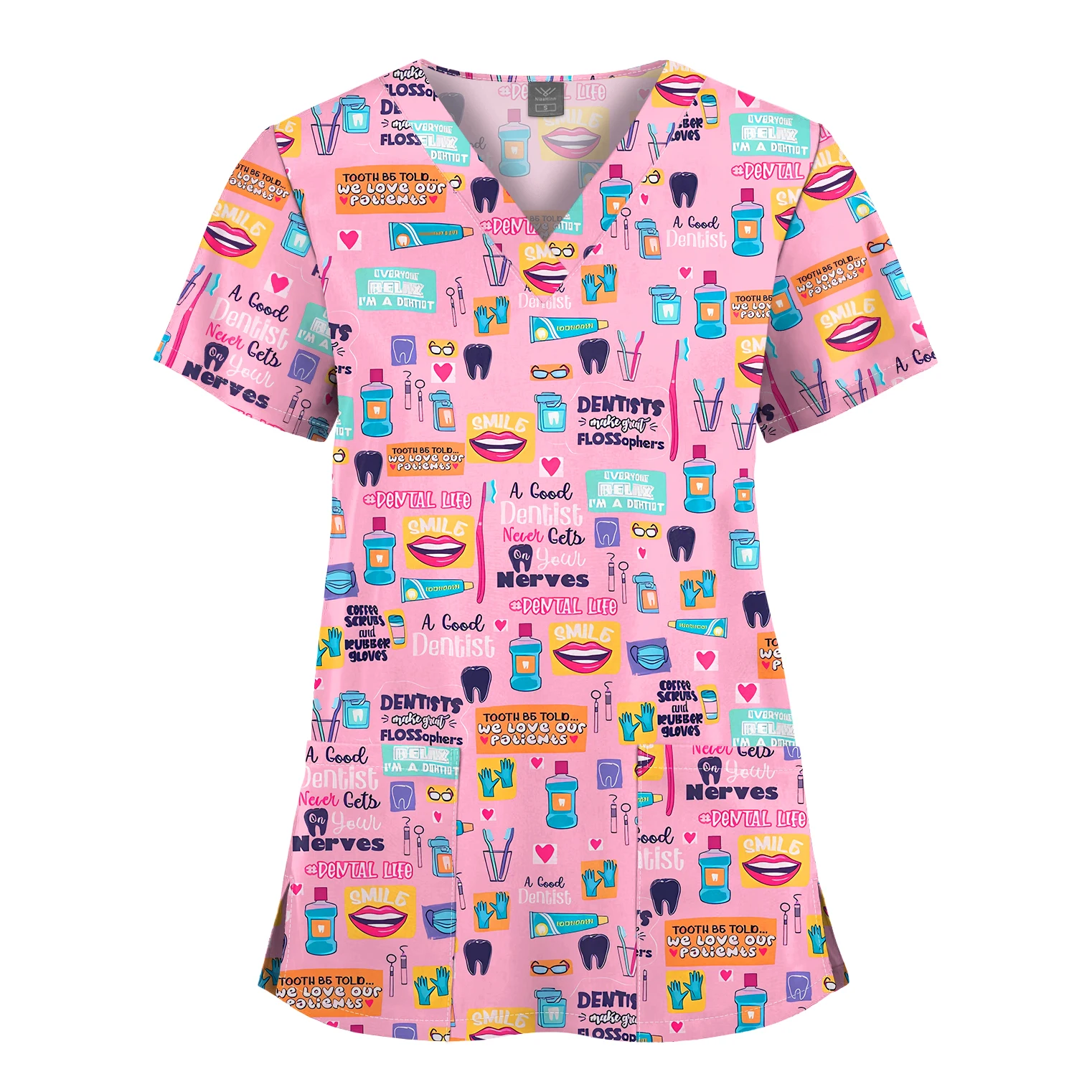 Bluza pielęgniarska scrubs damska — kolorowe uniformy medyczne Mieszany kolor