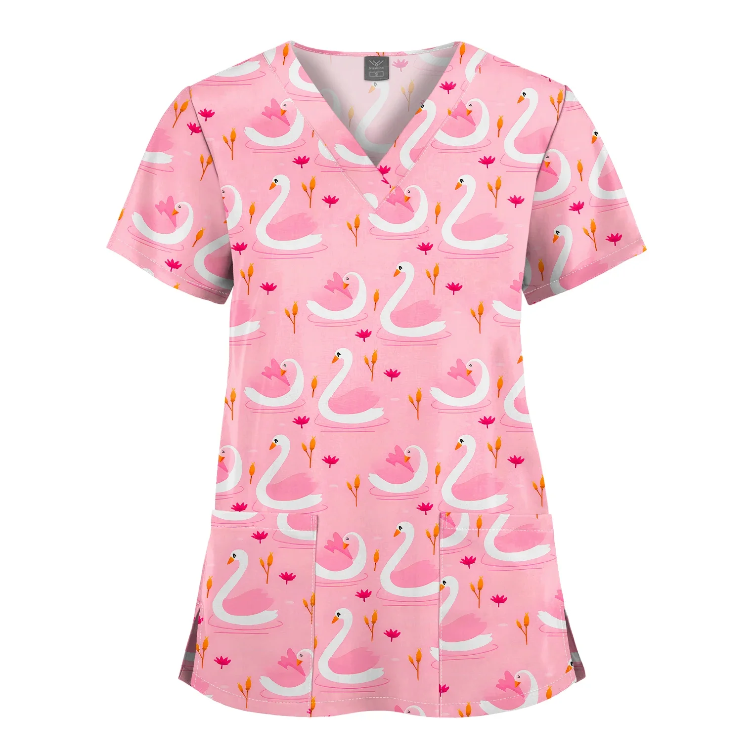 Bluza pielęgniarska scrubs damska — kolorowe uniformy medyczne Srebrny