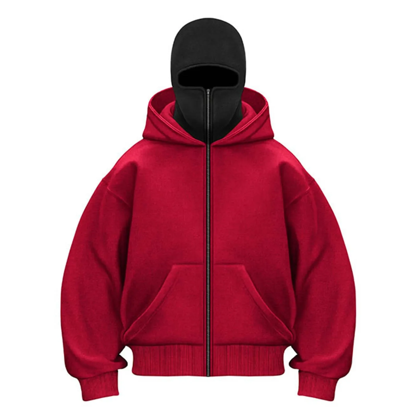 Bluza z podwójnym kapturem i zamkiem, ocieplana, unisex Kolor obrazu 3