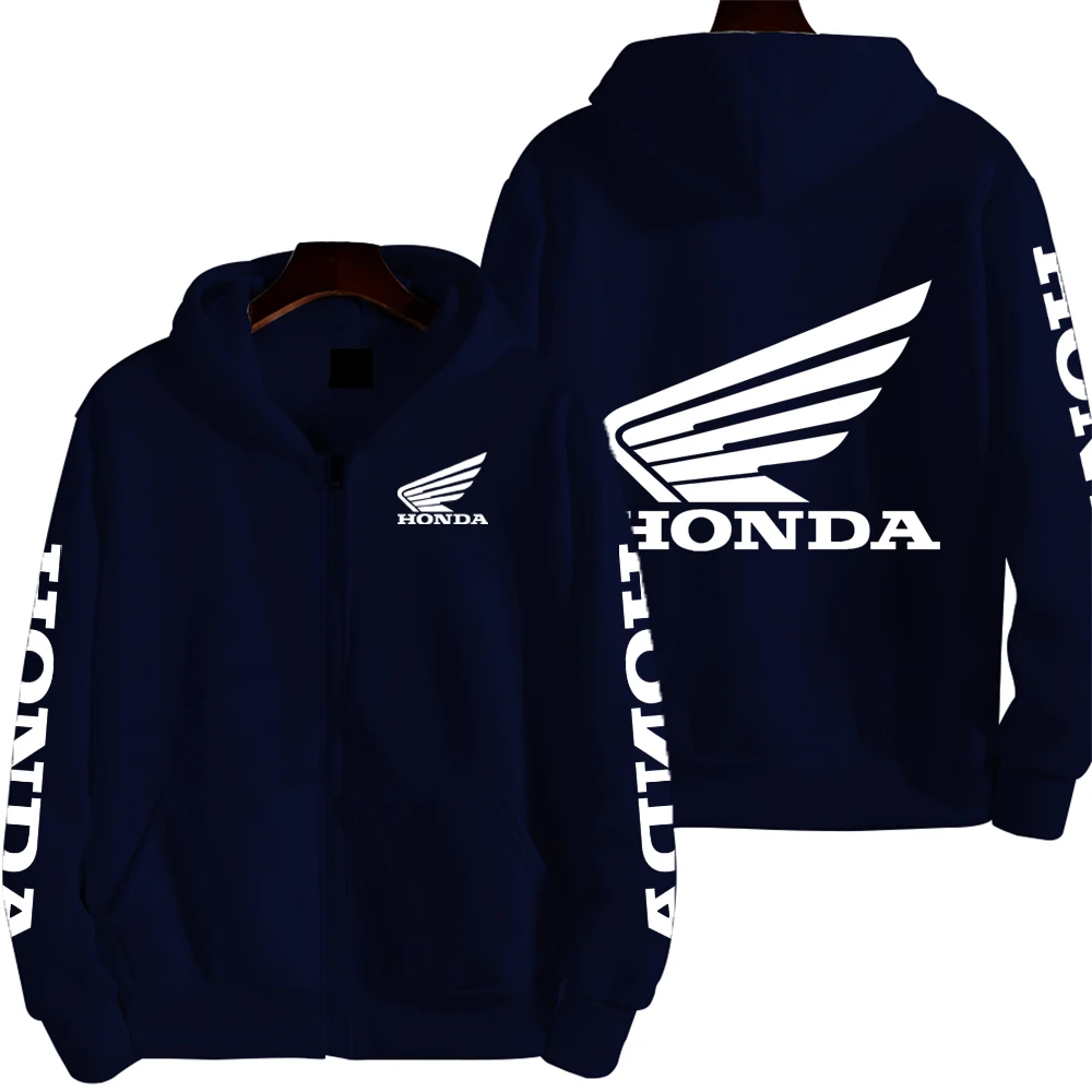 Bluza rozpinana z kapturem o motoryzacyjnym charakterze Granatowy