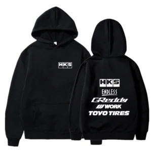 Bluza z kapturem w stylu JDM tuning Czarny