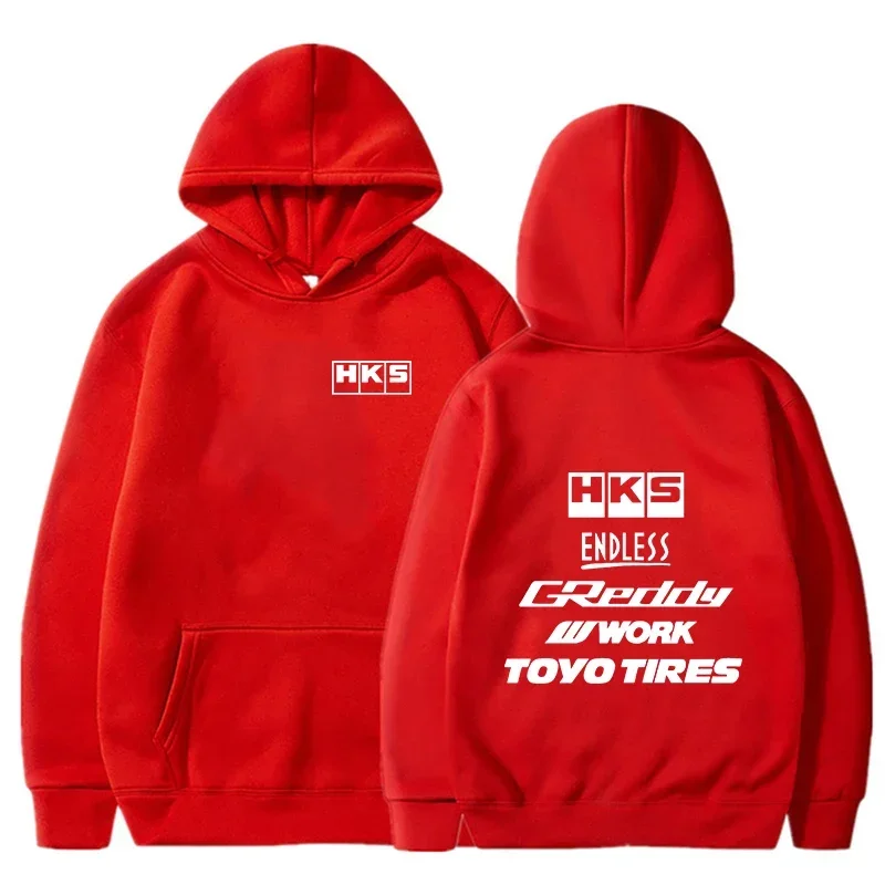 Bluza z kapturem w stylu JDM tuning Czerwony