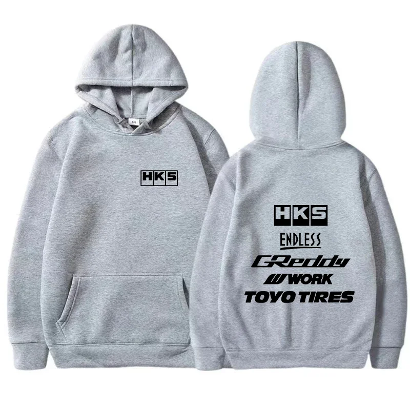 Bluza z kapturem w stylu JDM tuning Szary