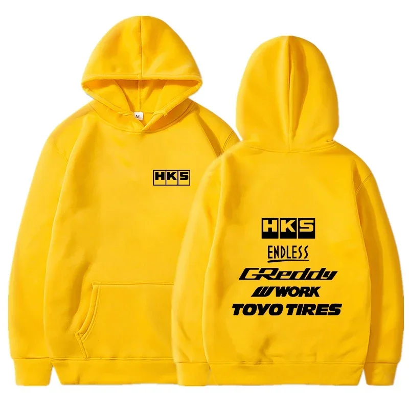 Bluza z kapturem w stylu JDM tuning żółty