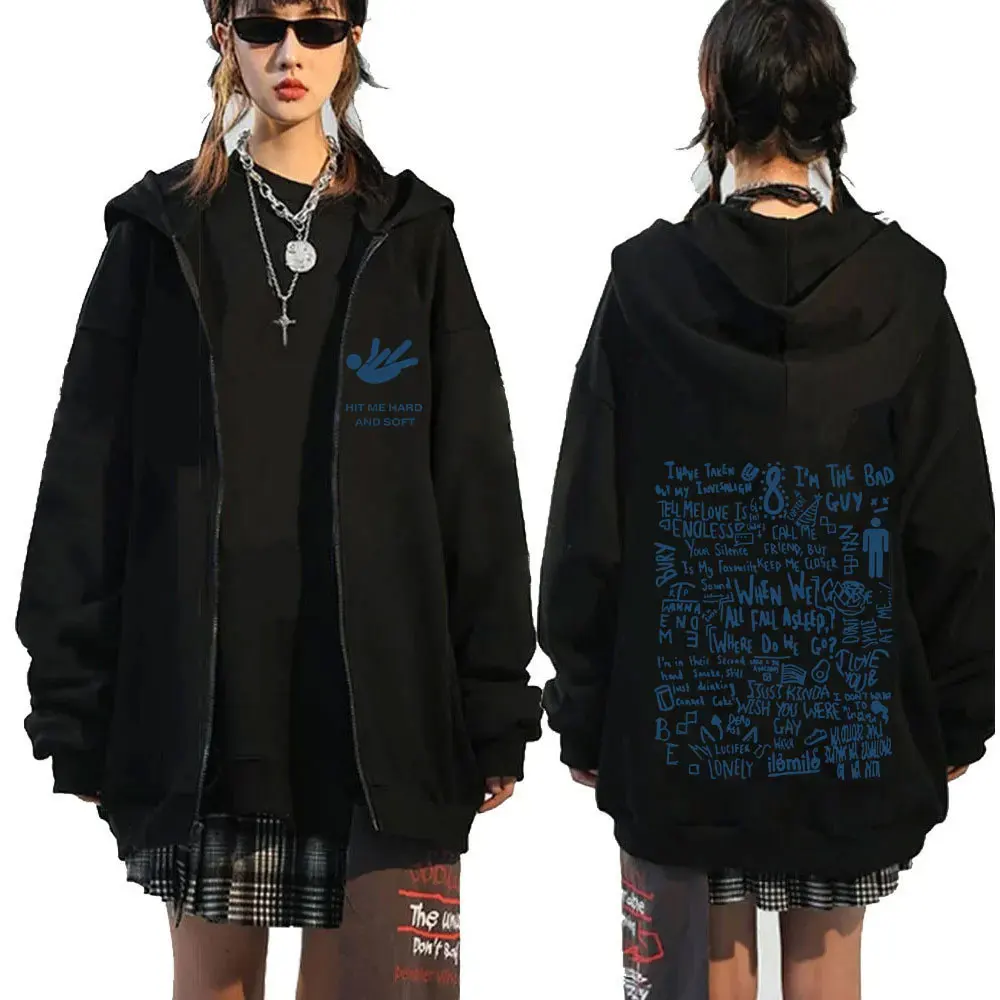 Bluza z kapturem na zamek w stylu hip-hop - unisex 9