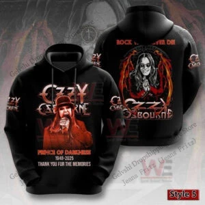 Bluza z kapturem z nadrukiem 3D Ozzy Osbourne - unisex Dhf5j25151as