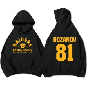 Bluza z kapturem z nadrukiem hokejowym Heated Rivalry Czarny