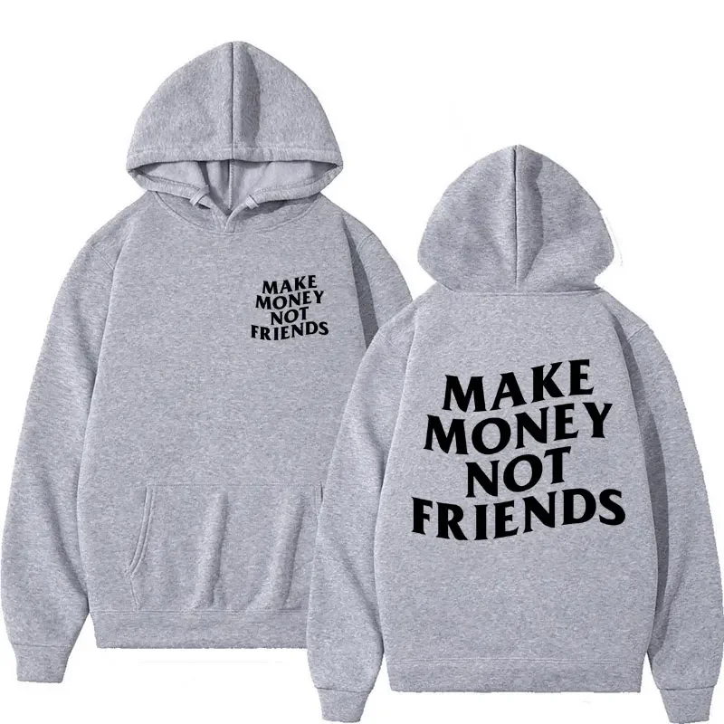 Bluza z kapturem z zabawnym nadrukiem - oversize, unisex Szary