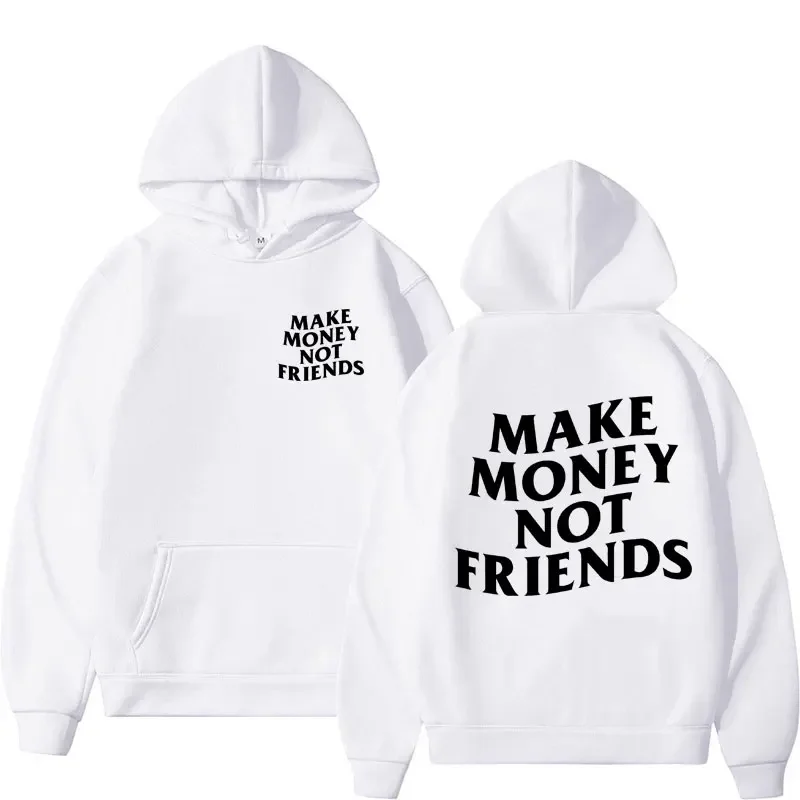 Bluza z kapturem z zabawnym nadrukiem - oversize, unisex Biały