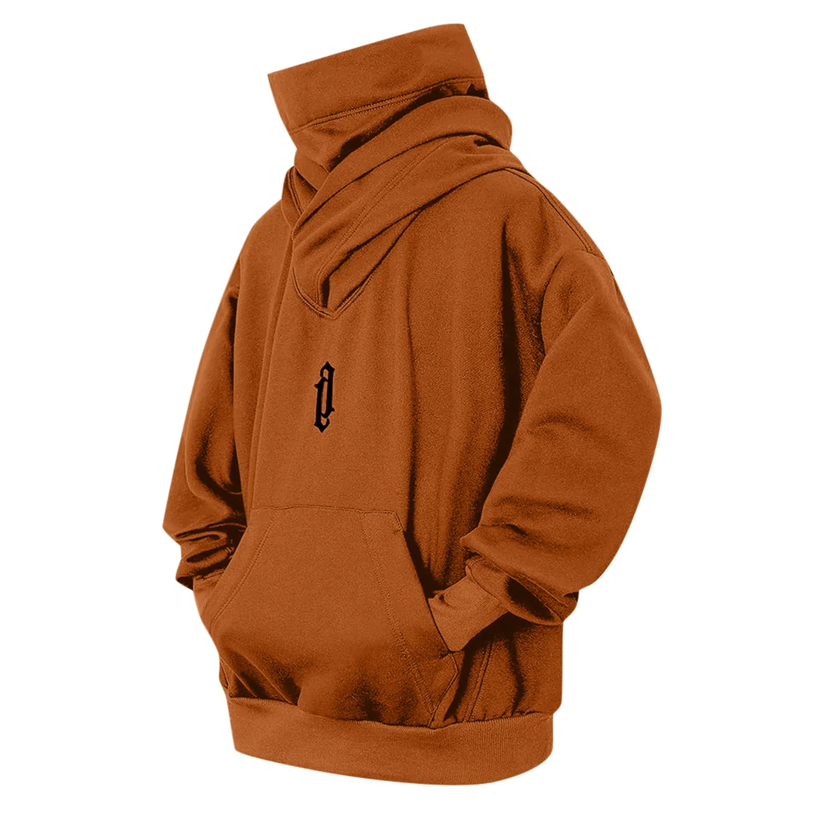 Bluza z kapturem oversize z haftem w stylu Y2K Beżowy
