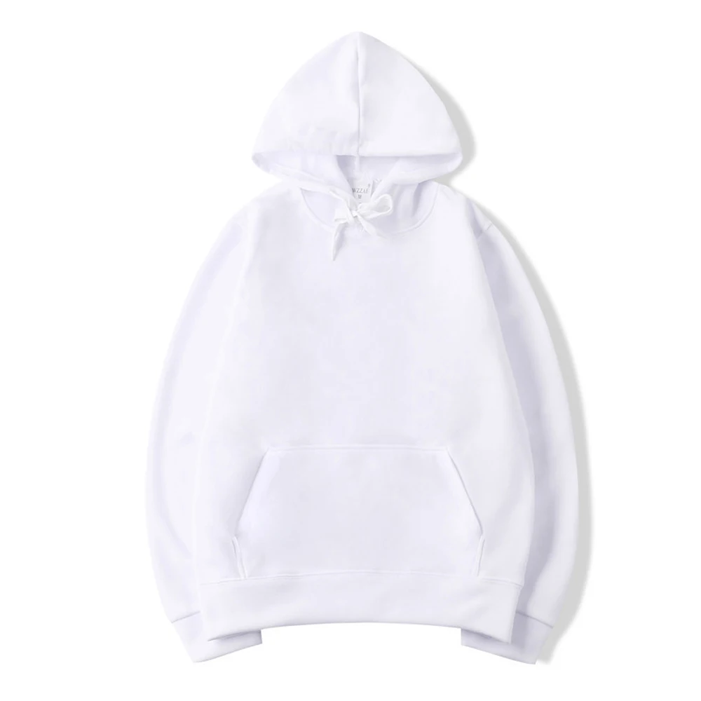 Bluza z kapturem oversize unisex w jednolitym kolorze Biały
