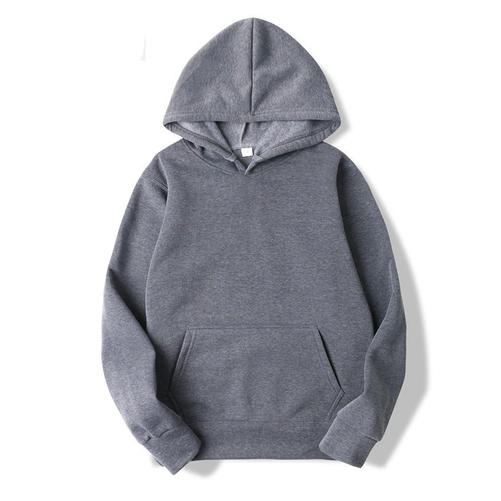 Bluza z kapturem oversize unisex w jednolitym kolorze Ciemnoszary
