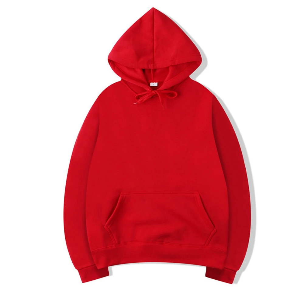 Bluza z kapturem oversize unisex w jednolitym kolorze Czerwony