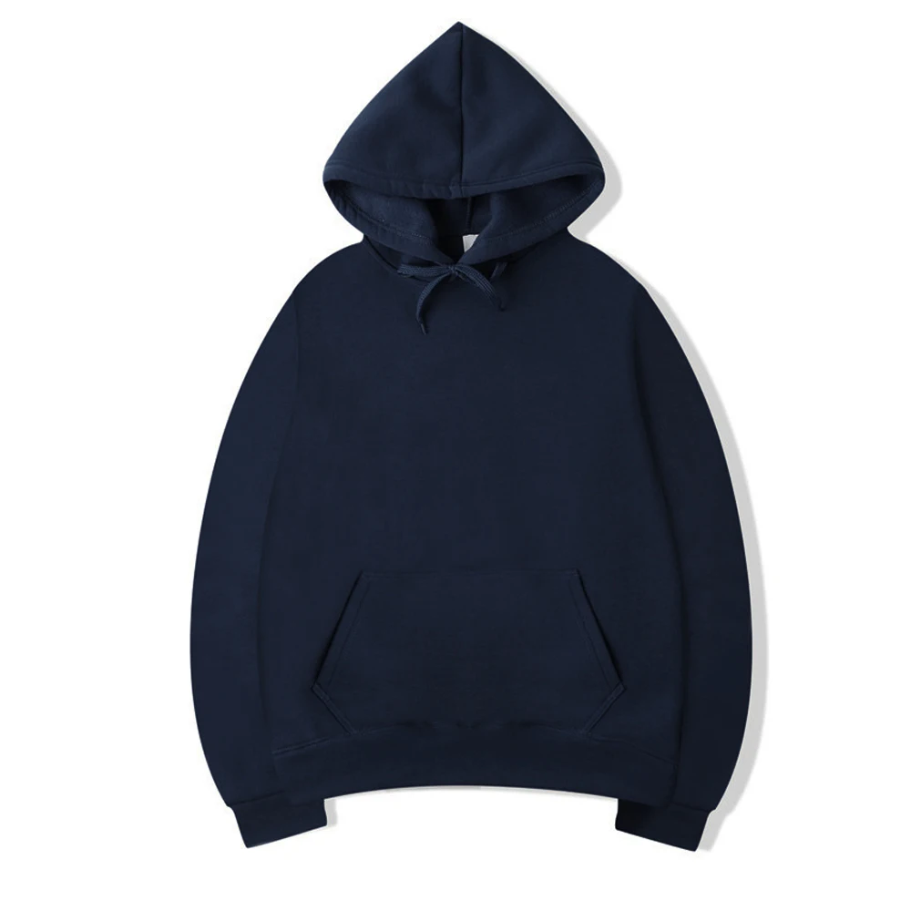 Bluza z kapturem oversize unisex w jednolitym kolorze Granatowy