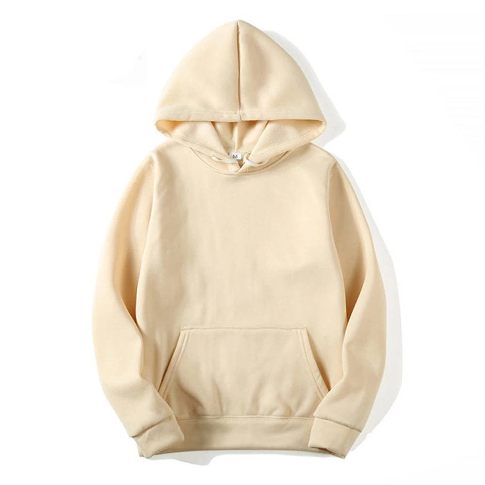 Bluza z kapturem oversize unisex w jednolitym kolorze Khaki