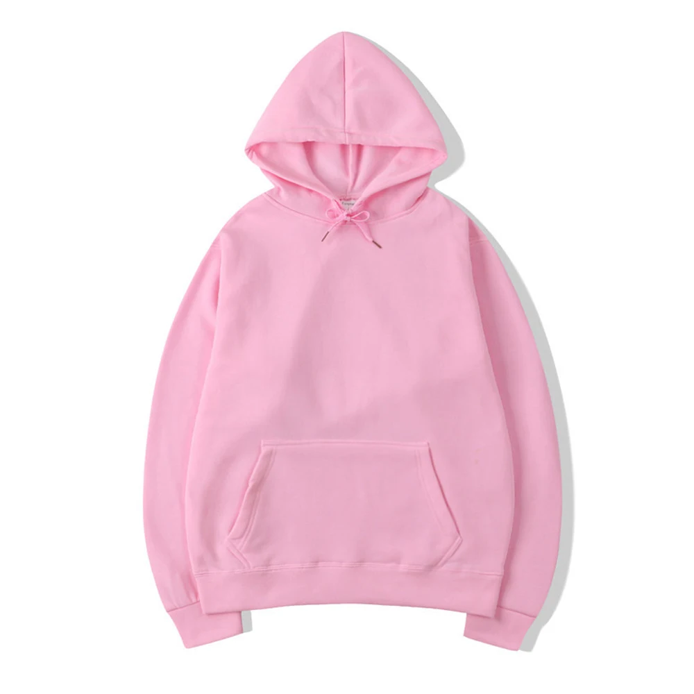Bluza z kapturem oversize unisex w jednolitym kolorze Różowy