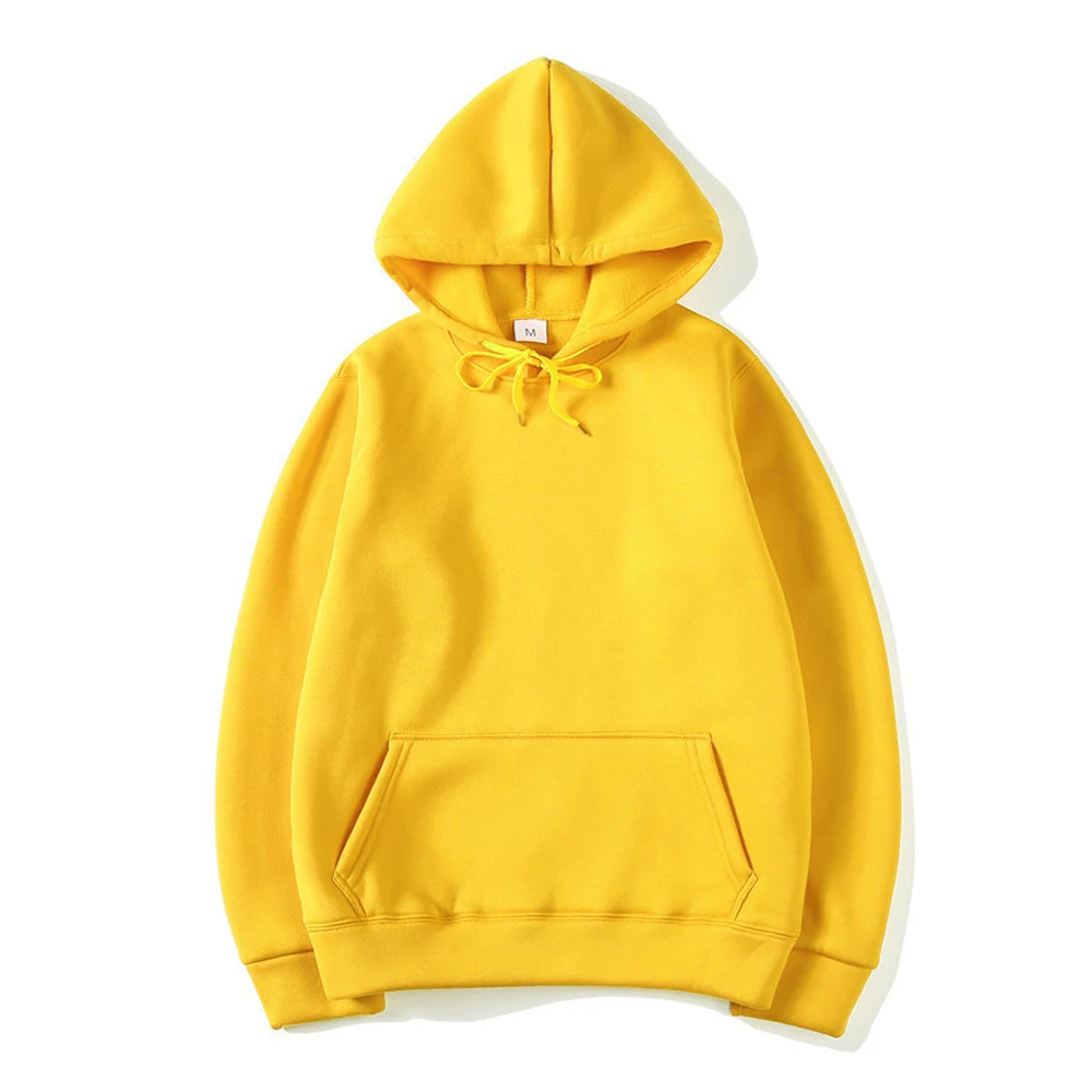 Bluza z kapturem oversize unisex w jednolitym kolorze żółty