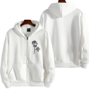 Bluza z kapturem unisex z nadrukiem dla par White2