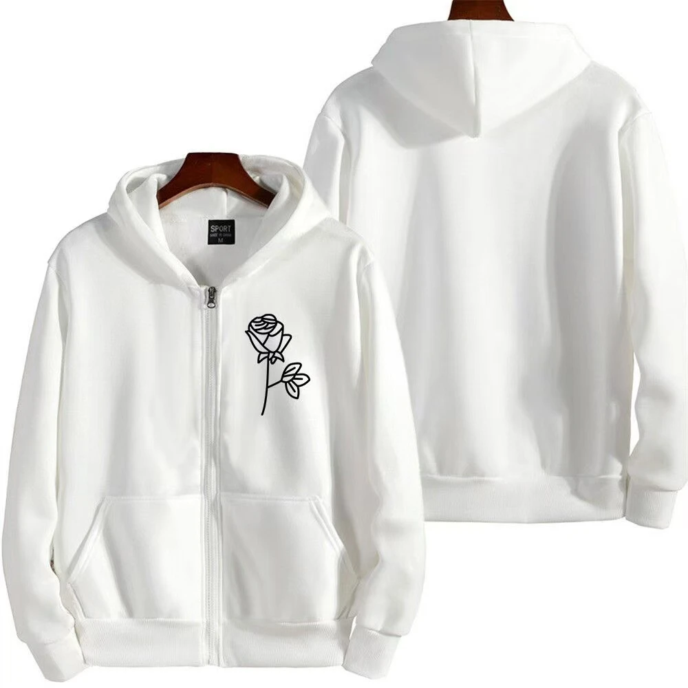Bluza z kapturem unisex z nadrukiem dla par White2