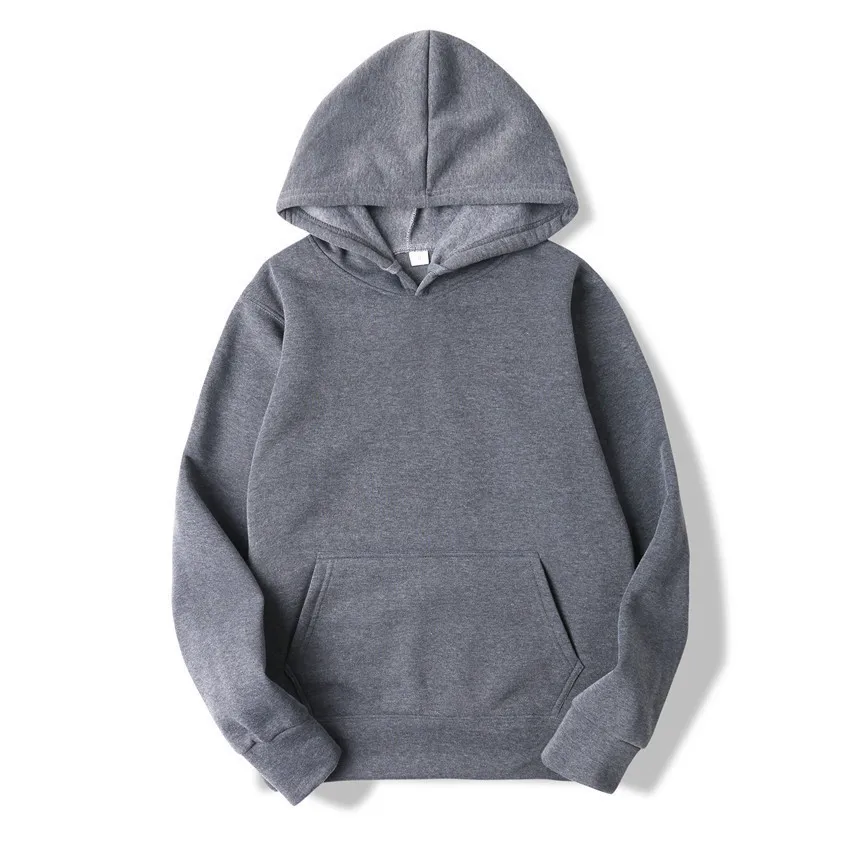 Bluza z kapturem unisex w jednolitym kolorze Ciemnoszary