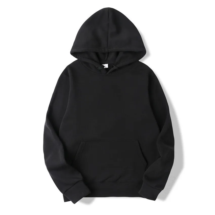 Bluza z kapturem unisex w jednolitym kolorze Czarny