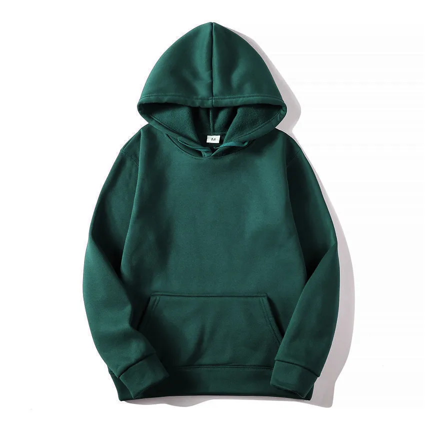Bluza z kapturem unisex w jednolitym kolorze Ciemnozielony
