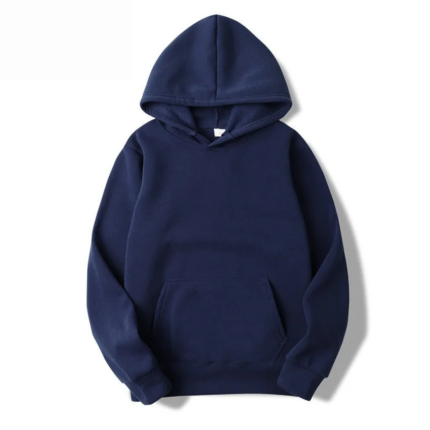 Bluza z kapturem unisex w jednolitym kolorze Granatowy