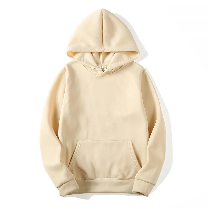 Bluza z kapturem unisex w jednolitym kolorze Khaki