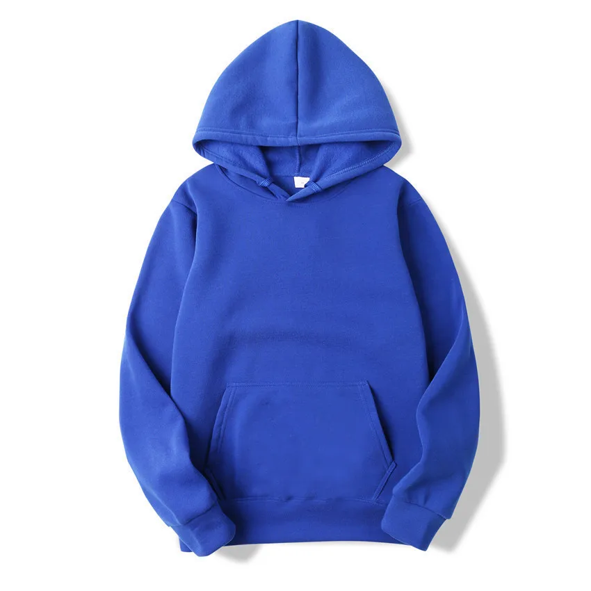 Bluza z kapturem unisex w jednolitym kolorze Niebieski