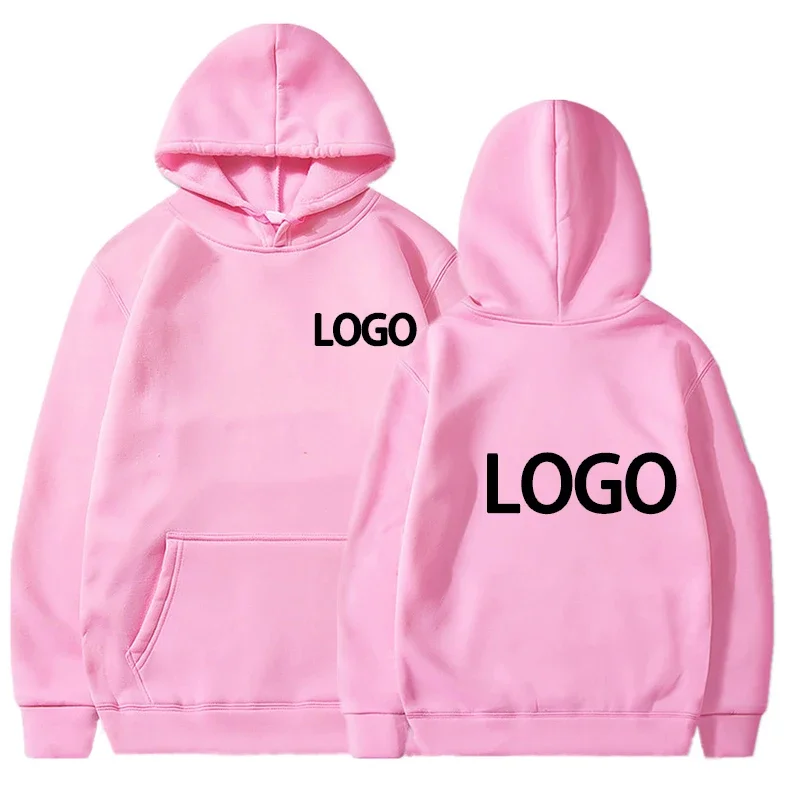 Bluza z kapturem unisex – luźny krój na co dzień Różowy