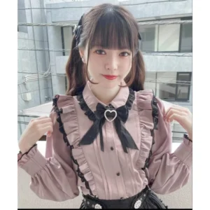 Bluzka kawaii w japońskim stylu Lolita z długim rękawem 1 shirt