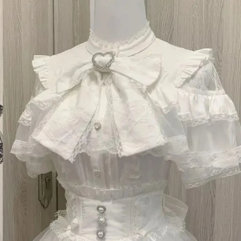 Bluzka Kawaii Lolita słodka damska z krótkim rękawem Jasny zielony