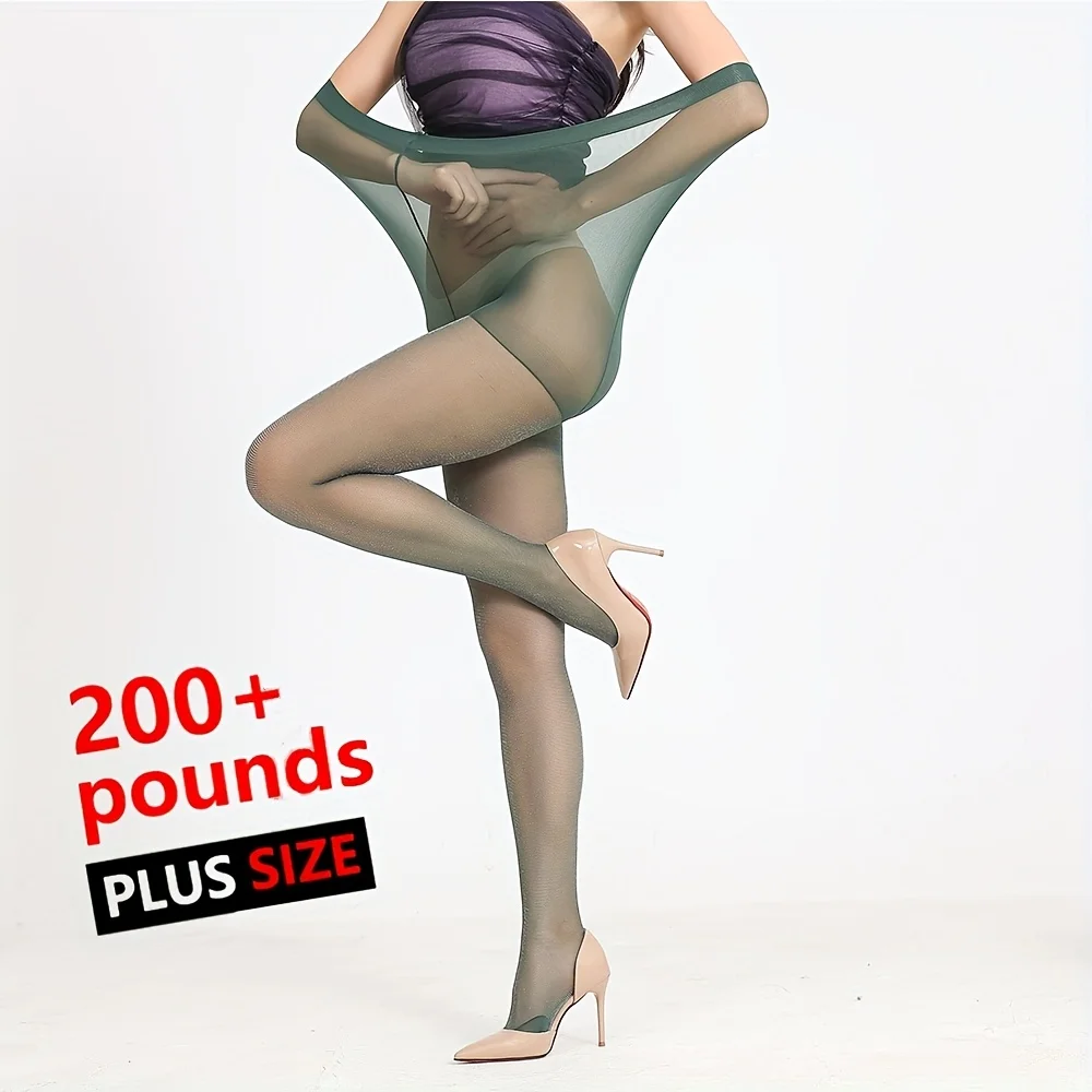 Błyszczące rajstopy plus size z brokatem Zielony
