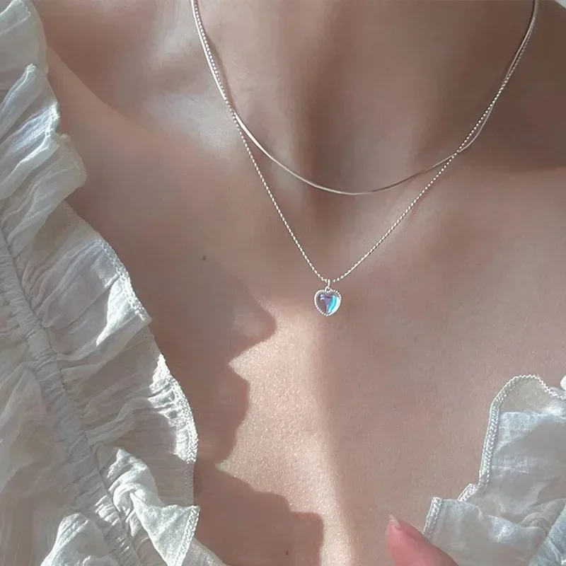Błyszczący naszyjnik choker srebrny – cienki łańcuszek na szyję 77538