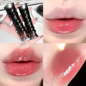Błyszczący tint do ust z efektem lustra brokatowy gloss Błękitny