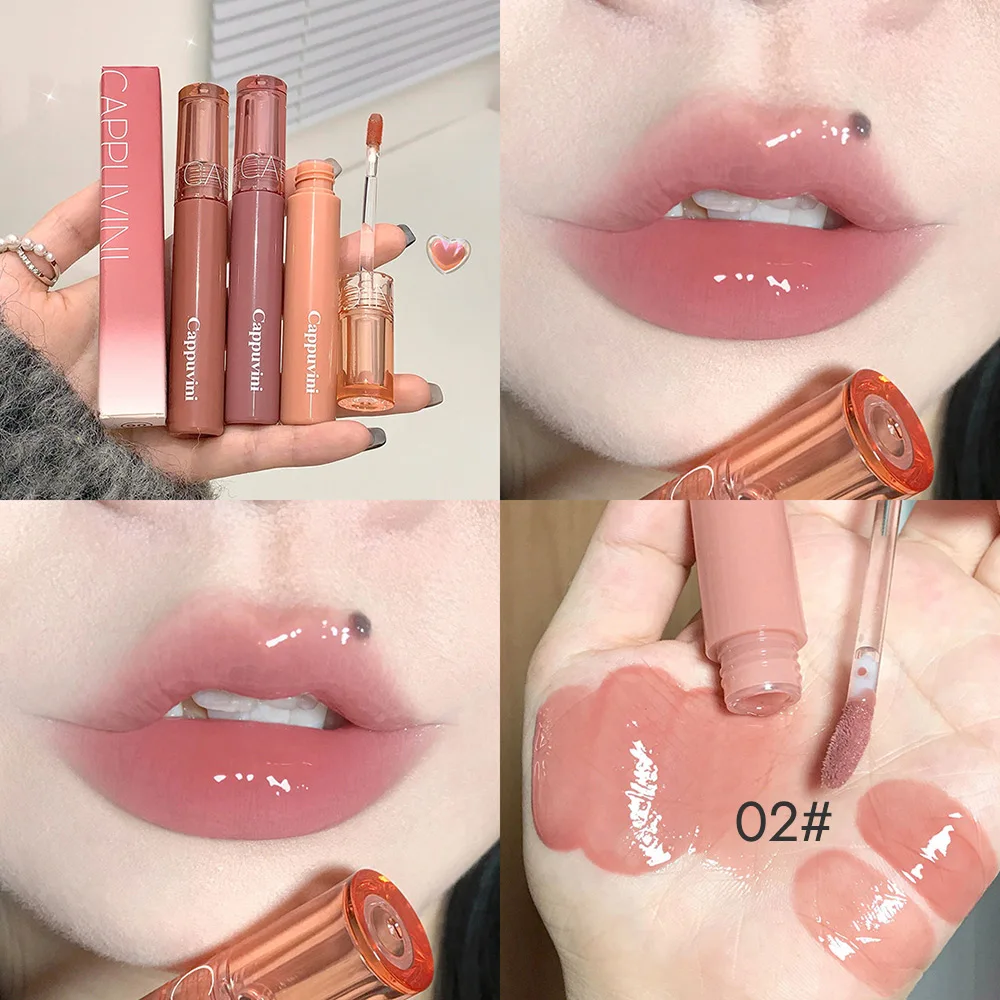 Błyszczyk lustrzany jelly nawilżający długotrwały Cappuvini Błękitny