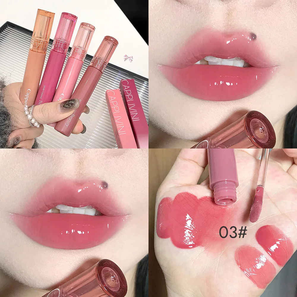 Błyszczyk lustrzany jelly nawilżający długotrwały Cappuvini Róża czerwona