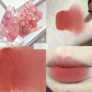 Błyszczyk matowy w kształcie królika z breloczkiem — lip glaze Khaki