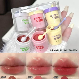 Błyszczyk do ust w puszce – nawilżający lip gloss z efektem lustra Jasnoszary