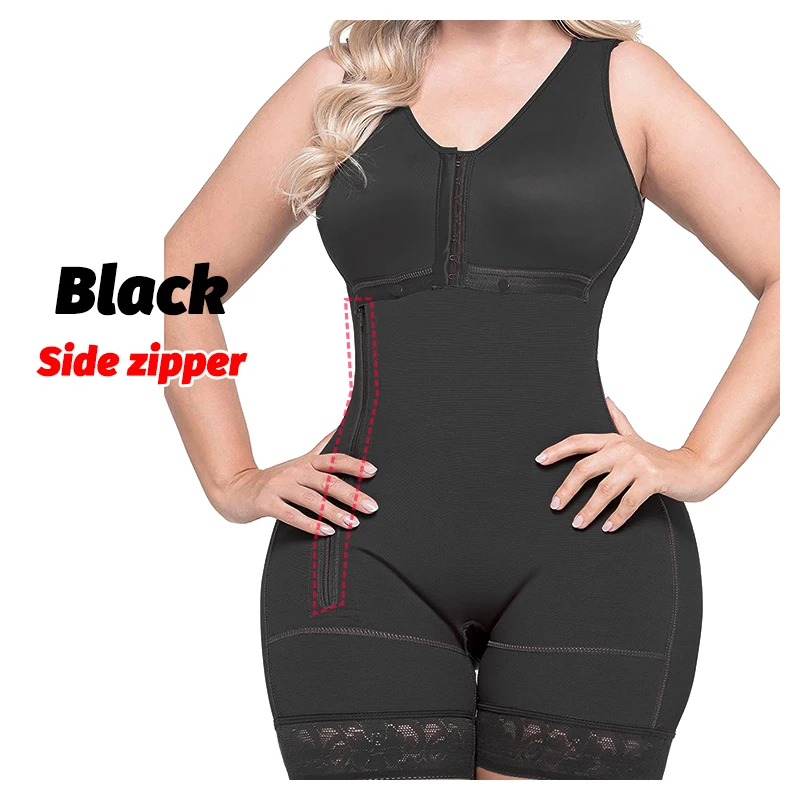 Body modelujące damskie, gorsetowe shapewear Black(side zipper)