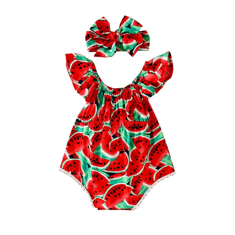 Body niemowlęce z arbuzem bez rękawów Watermelon romper