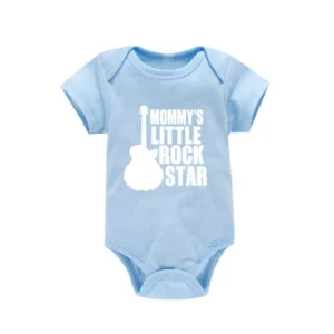 Body niemowlęce z nadrukiem Mommy's Little Rock Niebieski 02