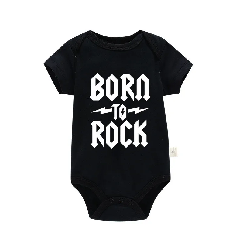 Body niemowlęce Born To Rock z krótkim rękawem Pf0840 czarny